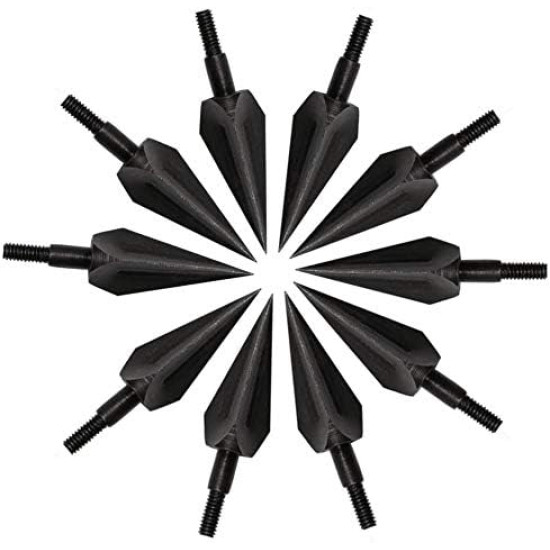 Traditional Broadheads, 100/125/150Grains 12PK Traditional Hunting Points Screw-in Hunting Arrowheads Solid Metal Arrow Tips for Hunting and Target 