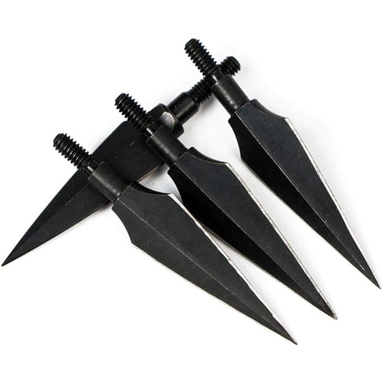 Sinbadteck Traditional Broadheads, 100/125/150Grains 12PK Traditional Hunting Points Screw-in Hunting Arrowheads Solid Metal Arrow Tips for Hunting and Target