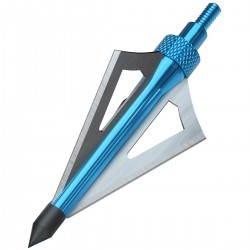Sinbadteck Hunting Broadheads, 12PCS 3 Blades Bowhunting Broadheads 100 Grain Archery Arrow Broadhead Compatible with Traditional Bows and Compound Bows (Blue) 
