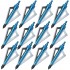 Sinbadteck Hunting Broadheads, 12PCS 3 Blades Bowhunting Broadheads 100 Grain Archery Arrow Broadhead Compatible with Traditional Bows and Compound Bows (Blue) 