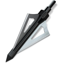 Sinbadteck Hunting Broadheads, 12PCS 3 Blades Bowhunting Broadheads 100 Grain Archery Arrow Broadhead Compatible with Traditional Bows and Compound Bows (Black)