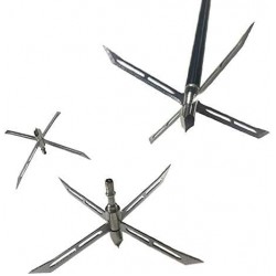 Sinbadteck Archery Broadheads, 3Pcs Pack 4 Fixed Blade Turkey Hunting Broadheads 200Gr Arrowhead Stainless Steel Bow and Arrow Hunting Tips