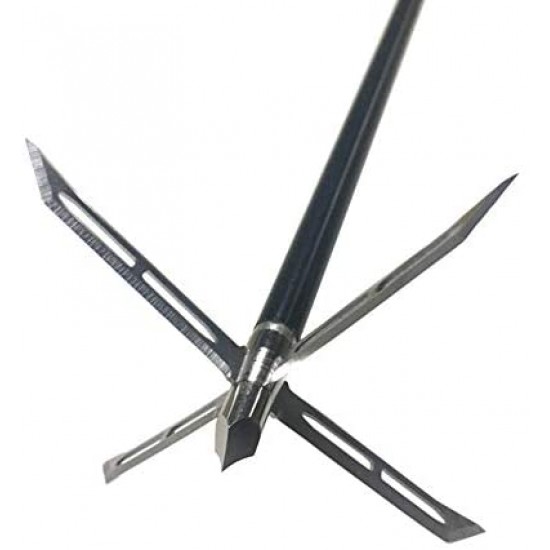 Sinbadteck Archery Broadheads, 3Pcs Pack 4 Fixed Blade Turkey Hunting Broadheads 200Gr Arrowhead Stainless Steel Bow and Arrow Hunting Tips