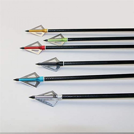 Sinbadteck Hunting Broadheads, 12PCS 3 Blades Bowhunting Broadheads 100 Grain Archery Arrow Broadhead Compatible with Traditional Bows and Compound Bows (Blue) 