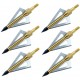 Sinbadteck Hunting Broadheads, 12PCS 3 Blades Bowhunting Broadheads 100 Grain Archery Arrow Broadhead Compatible with Crossbow and Compound Bow (Gold)