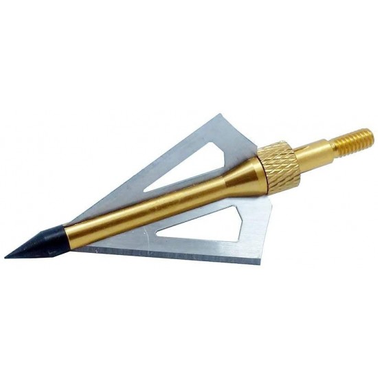 Sinbadteck Hunting Broadheads, 12PCS 3 Blades Bowhunting Broadheads 100 Grain Archery Arrow Broadhead Compatible with Crossbow and Compound Bow (Gold)