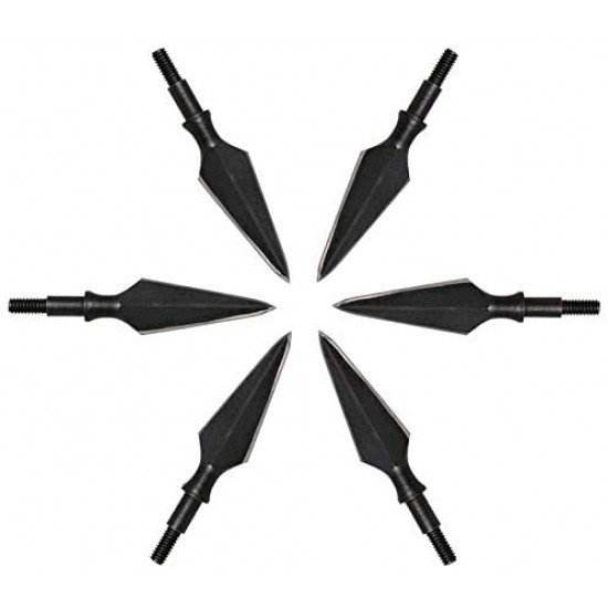 Sinbadteck Traditional Broadheads, 100/125/150Grains 12PK Traditional Hunting Points Screw-in Hunting Arrowheads Solid Metal Arrow Tips for Hunting and Target